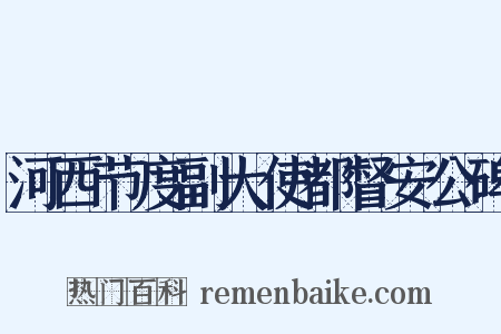 河西节度副大使都督安公碑是什么意思的图片